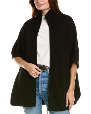 Женский кардиган из искусственной шерсти и кашемира Forte Cashmere на молнии черного цвета O/S