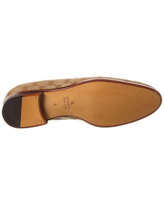 Pre-owned Gucci Horsebit Gg Canvas Loafer Men's In Brown