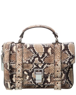 

Proenza Schouler Ps1 Tiny Кожаная Сумка На Ремне со Змеиным Тиснением Женская Белая, NA