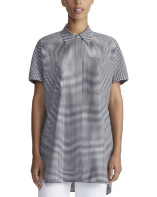 Lafayette 148 New York Short Sleeve Oversized Shirt Womens