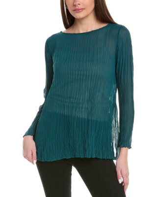Женская шелковая блузка с круглым вырезом Eileen Fisher Bateau