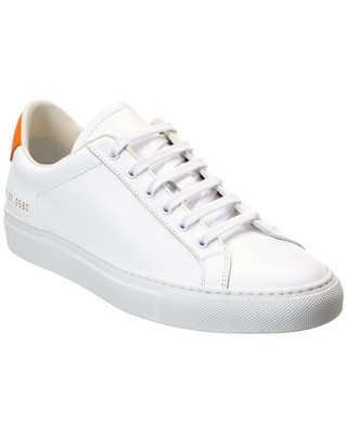 Pre-owned Common Projects Retro Low Leather Sneaker Women's 40 In White/orange