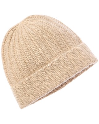 Женская кашемировая шапочка с манжетами из кашемира Amicale Cashmere Ladderstitch