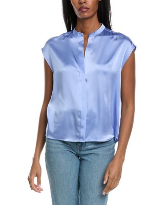 Женская блузка Vince Satin Shell синего цвета S