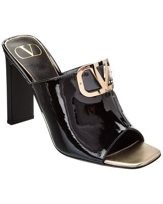 

Женские лакированные сандалии Valentino Vlogo 100, черные 39,5, Черный, NA