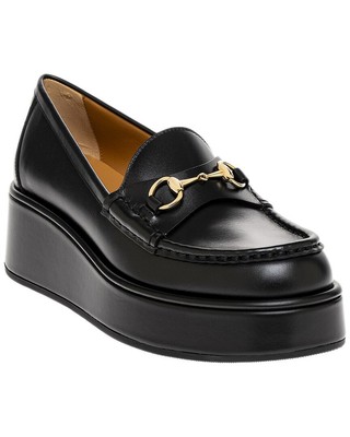 Женские мокасины из натуральной кожи Gucci Horsebit, черный 38