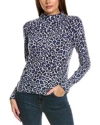 

Кашемировый свитер с леопардовым принтом Forte для женщин, Синий