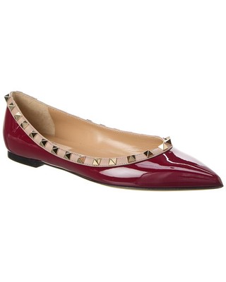 

Женские лакированные туфли на плоской подошве Valentino Rockstud, Красный, NA