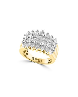 Effy Fine Jewelry Золото поверх серебра с бриллиантом 0,49 Карата и двумя бриллиантами Женское кольцо 7