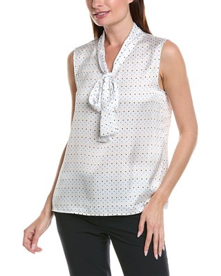 Блузка с галстуком-бабочкой Anne Klein Женская синяя Xs