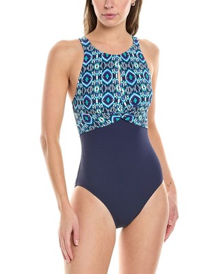 Цельнокроеное женское платье Tommy Bahama Island Cays Ikat с высоким воротом