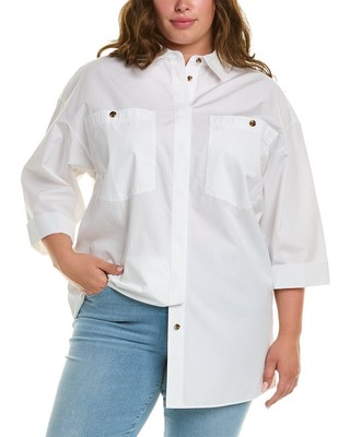 

Женская рубашка-скаут Lafayette 148 New York Plus Scout, Белый