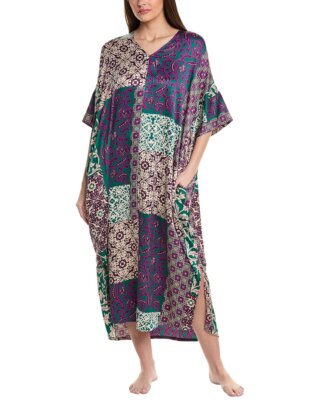 Natori Tapestry Zip Caftan Womens