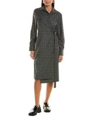 Женское платье-футляр в клетку Proenza Schouler White Label с запахом