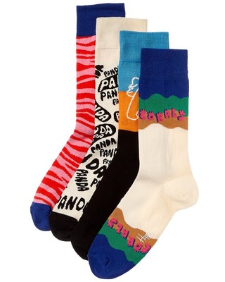 Подарочный набор мужских носков Happy Socks 4Pk Wwf Os
