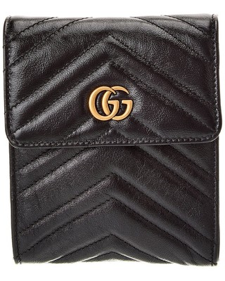 Кожаная сумка Gucci Gg Marmont Женская черная 85