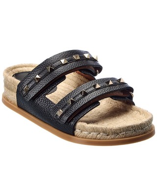 

Женские сандалии Valentino Rockstud из зернистой кожи, Черный, NA