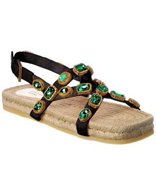 Женские сандалии с кожаной отделкой от Gucci, черные 37