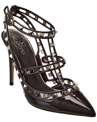 

Женские лакированные и виниловые туфли Valentino Rockstud Caged 100, Коричневый, NA