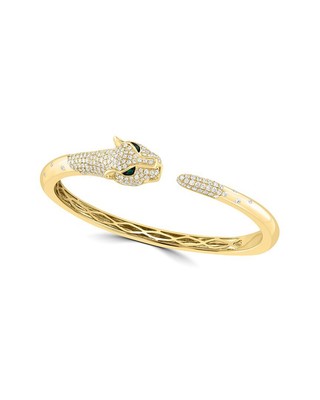 Effy Fine Jewelry 14K 1,98 Карат с двумя бриллиантами и изумрудом Браслет Женский