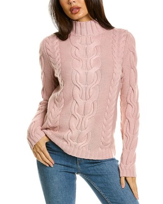 

Женский свитер из смеси шерсти и кашемира Malo Cashmere косой вязки, Розовый