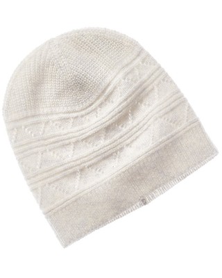 

Qi Cashmere Pointelle Donegal Кашемировая шапка женская белая, Белый, NA