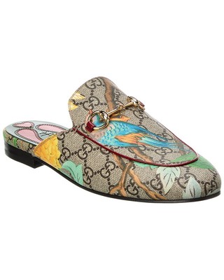 Женские туфли-мулы Gucci Horsebit Gg Supreme из холста и кожи