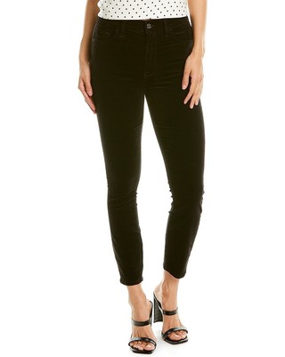 7 For All Mankind Обтягивающие черные джинсы с высокой талией по щиколотку Super Skinny Jean Женские черные