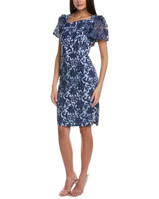 Js Collections Ellie Flutter Cocktail Dress Womens Blue 2