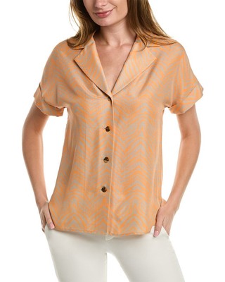

Lafayette 148 New York Sabine Шелковая Блуза Женская Оранжевая, Оранжевый