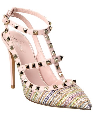 

Женские туфли-лодочки Valentino Rockstud Caged 100 с кожаной отделкой, Розовый, NA