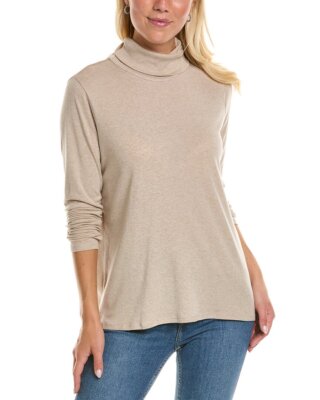 

Женский топ с водолазкой и рукавами Eileen Fisher, Коричневый