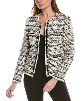 

Lafayette 148 New York Benji Женская куртка из шерсти и альпаки, Cloud multi