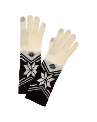 Кашемировые перчатки Hannah Rose Snowflake Fair Isle Женские черные