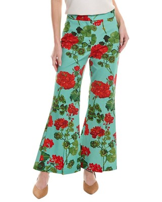 Женские брюки с геранью от Oscar De La Renta
