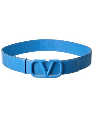 

Женский кожаный ремень Valentino Vlogo, синий, 40 мм