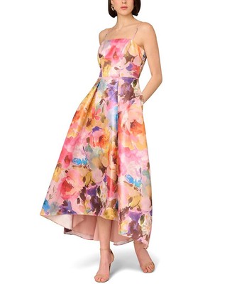 Aidan Mattox Printed Metallic Jacquard Gown Womens  10