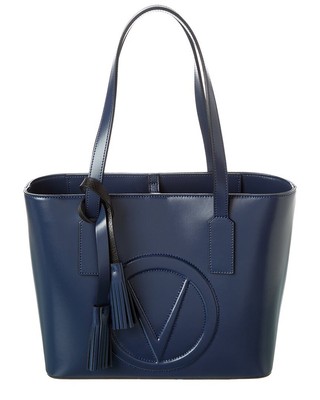 Женская кожаная сумка Valentino By Mario Valentino Prince Broderie синего цвета