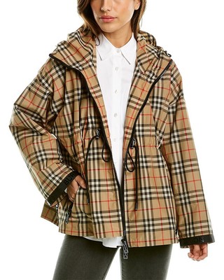 

Женская куртка с капюшоном в винтажную клетку Burberry, Бежевый, NA