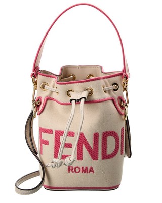 

Сумка-ведро Fendi Mon Tresor Mini из парусины женская белая, NA