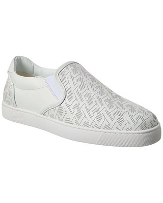 

Christian Louboutin FAV Fique A Vontade Кожаные слипоны мужские белые, Белый, NA