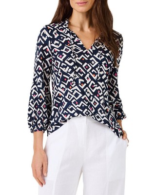 Женский топ из льняной смеси Nic+Zoe Indigo Angles Xs