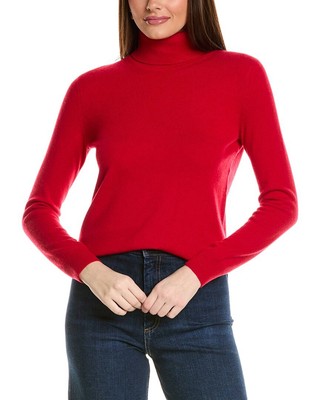 Кашемировый свитер Amicale Cashmere Basic с высоким воротом, женский красный M