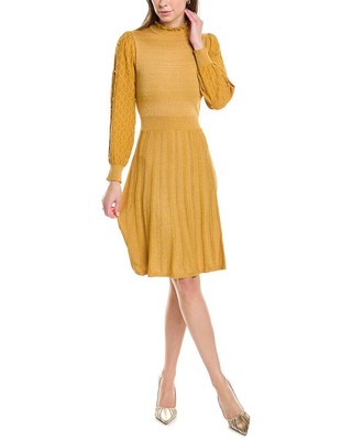 Nanette Nanette Lepore Mock Sweaterdress Womens Yellow Xl