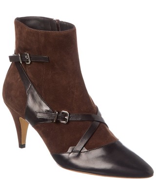Tod S Leather & Suede Bootie Womens Black 37