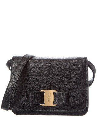 Женская кожаная сумка через плечо Ferragamo черного цвета
