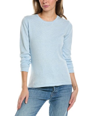 Классический пуловер из кашемировой смеси Alashan Cashmere с круглым вырезом горловины, женский синий S