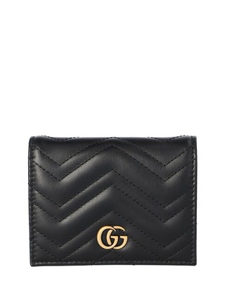 Кожаный футляр для карточек Gucci Gg Marmont Женский черный