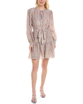 Женское шелковое мини-платье Rebecca Taylor Violet Fleur синего цвета S