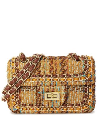 Женское кроссбоди Tiffany & Fred Paris из шерсти и кожи бежевого цвета через плечо